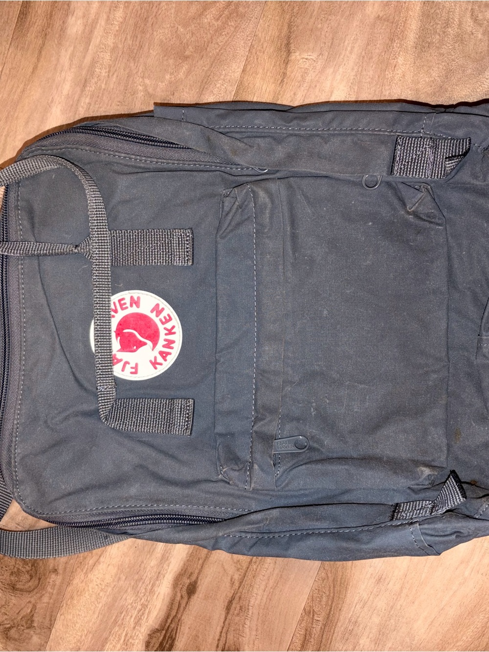 Fjallraven Black Backpack with Red Logo Patch